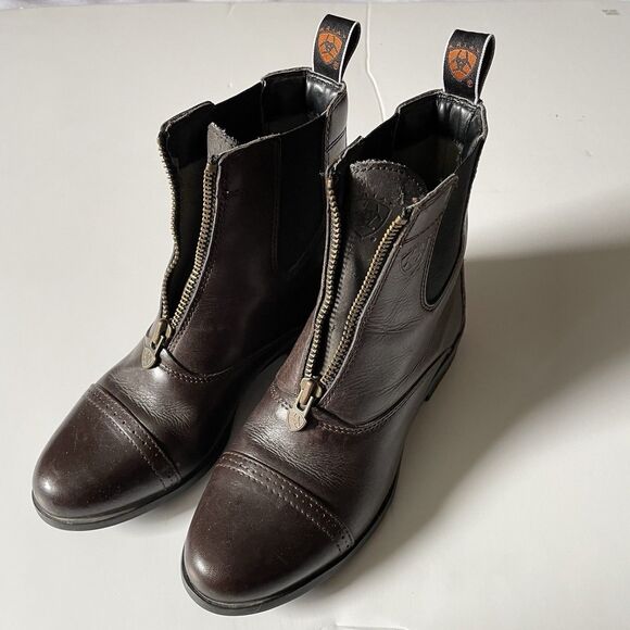 Ariat Heritage Breeze IV Paddock Boots Women 6B Chocolate Leather Riding Zip - Picture 1 of 9